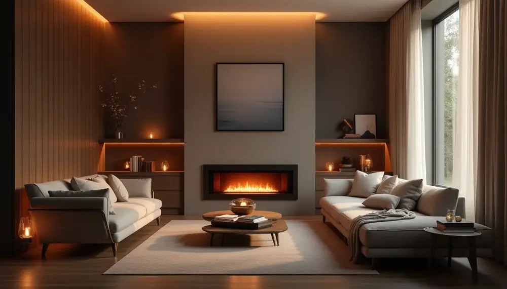 Der Elektrokamin verspiegelt: Ein Hauch von Eleganz für Ihr Zuhause