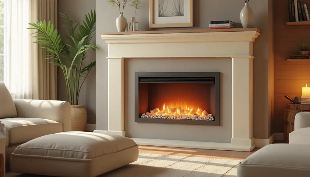 Der perfekte Elektrokamin in Creme: Stilvoller Wärmegenuss für Ihr Zuhause