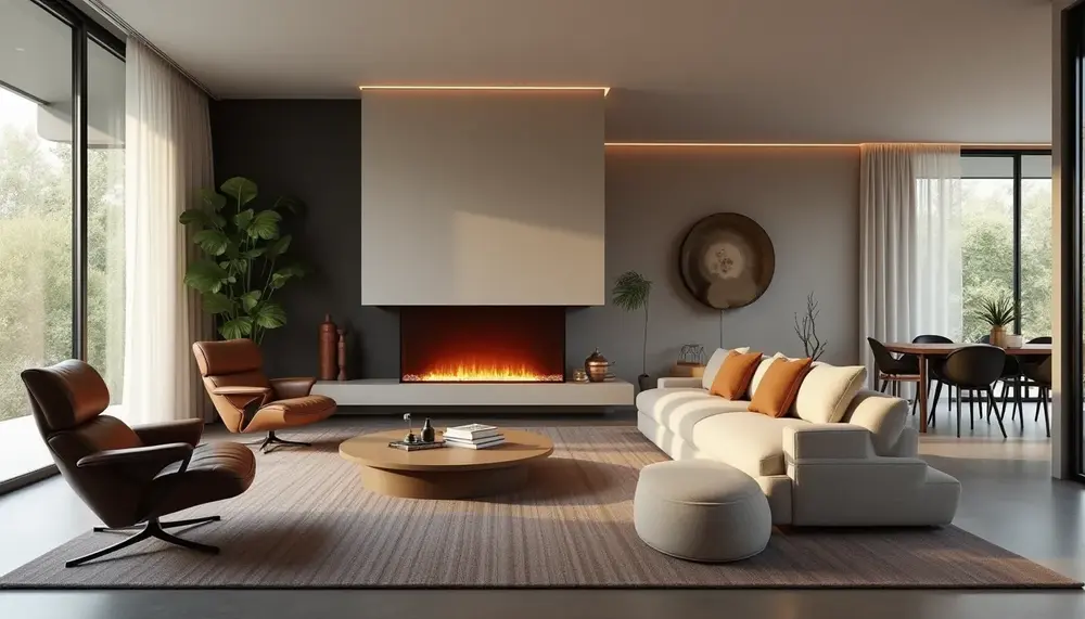 Elektrokamin als Raumteiler: Kreative Ideen für offene Wohnräume